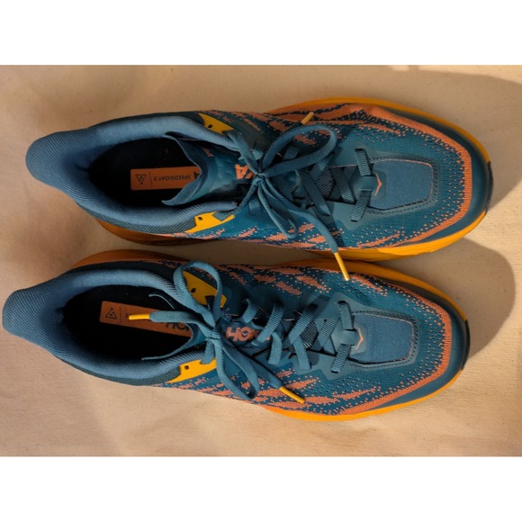 Hoka One One Speedgoat 5 Trail Running Shoes Teal Orange Men 10B UK 8.5 - Picture 4 of 8